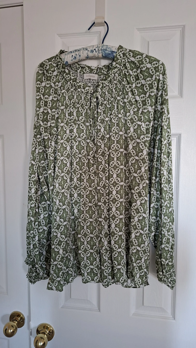 JcSophie Green Floral Print Blouse - Size 44