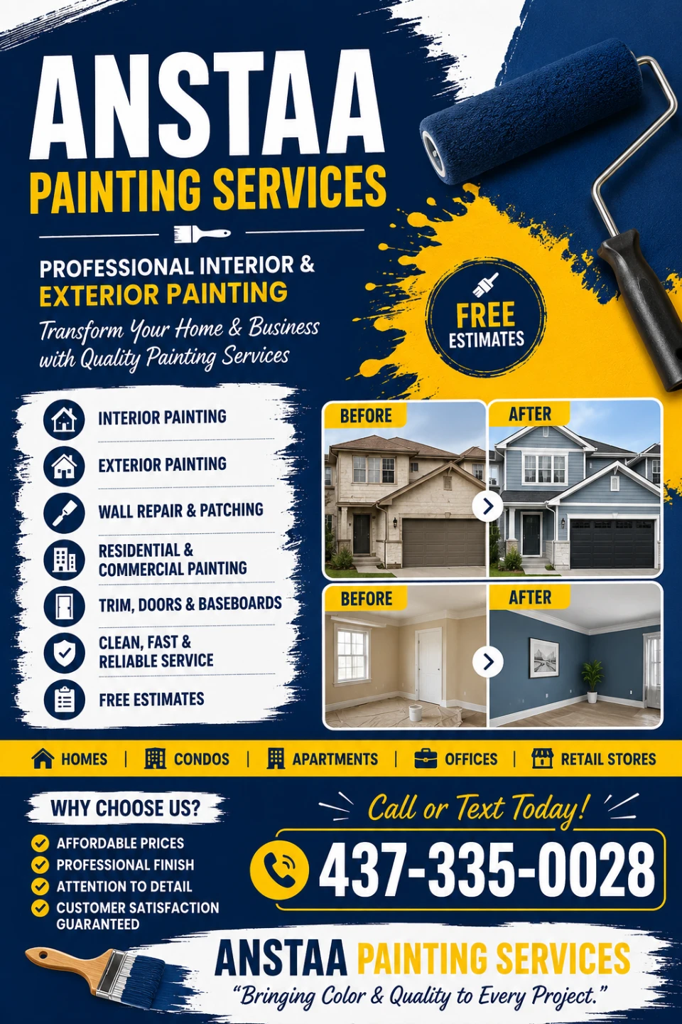 Anstaa Painting Services - Interior & Exterior