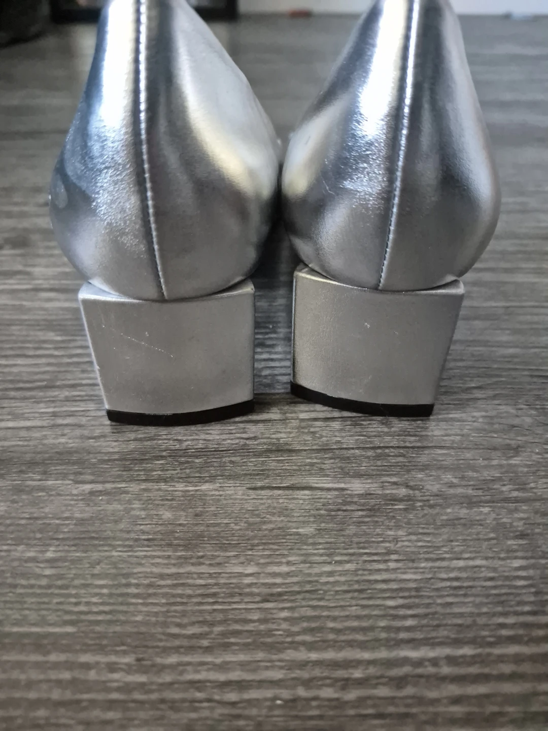 ZARA Silver Metallic Heels - Size 37 - photo 3