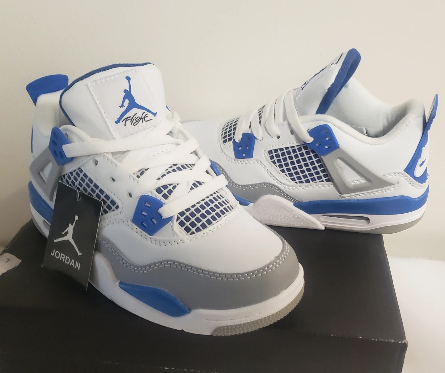 Brand new Jordan 4 Kids Military Blue Size 2Y - photo 4