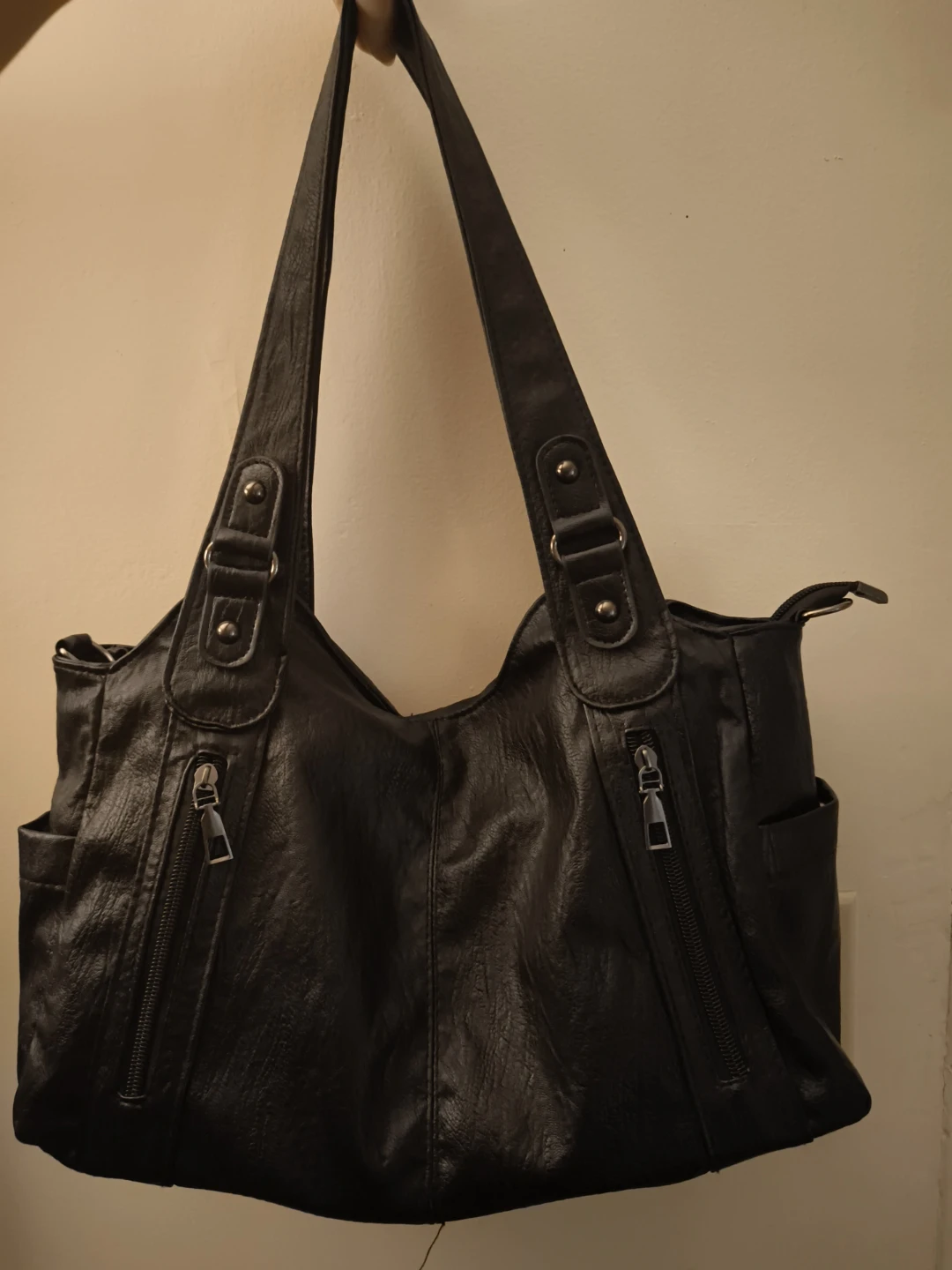 Every day black leather tote/purse