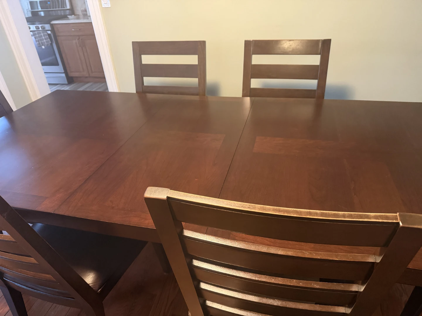 Wooden Dining Set with Padded Seat Chairs