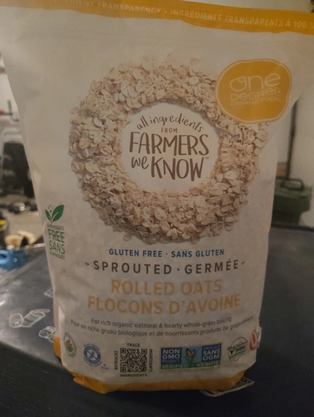 One Degree Organic Foods Sprouted Rolled Oats