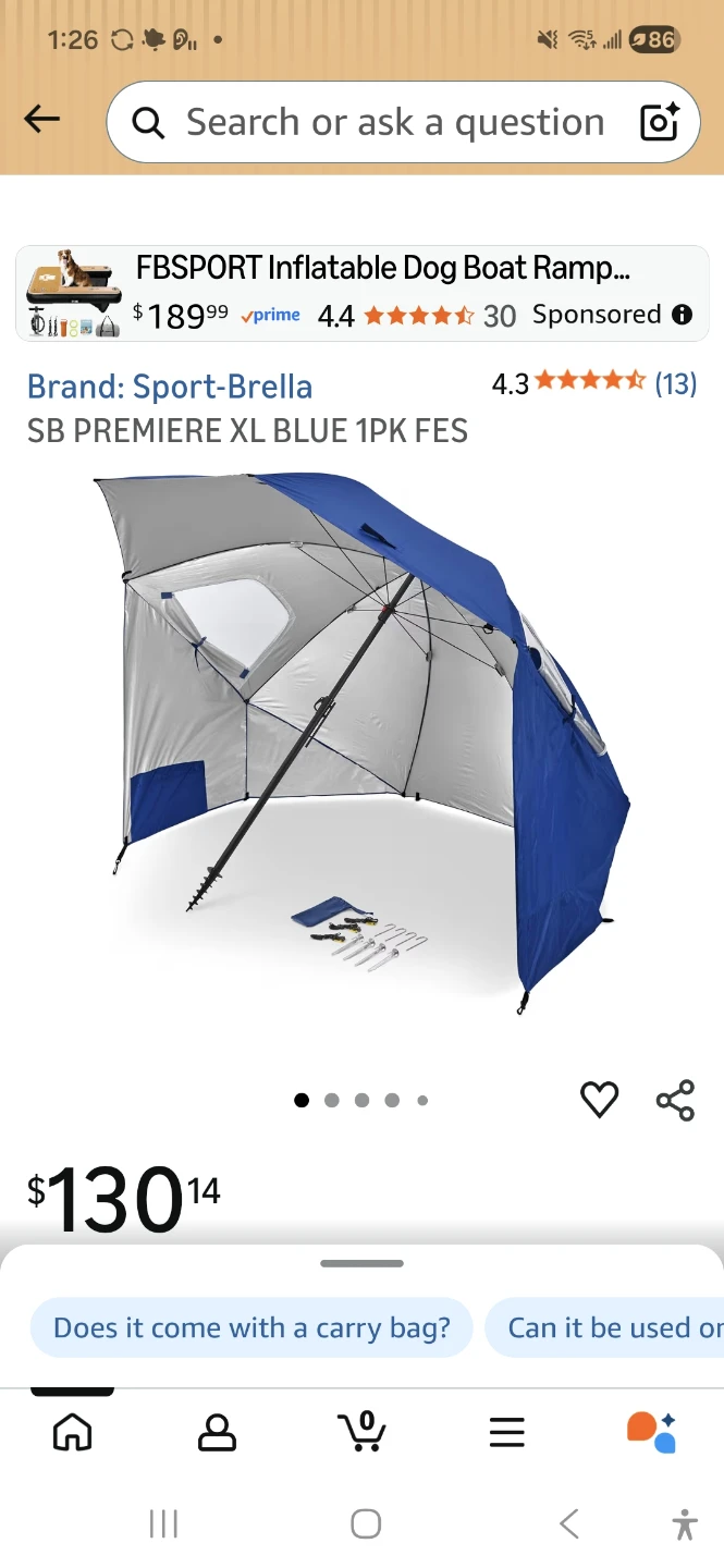 Sport-Brella SB PREMIERE XL Beach Umbrella - photo 2
