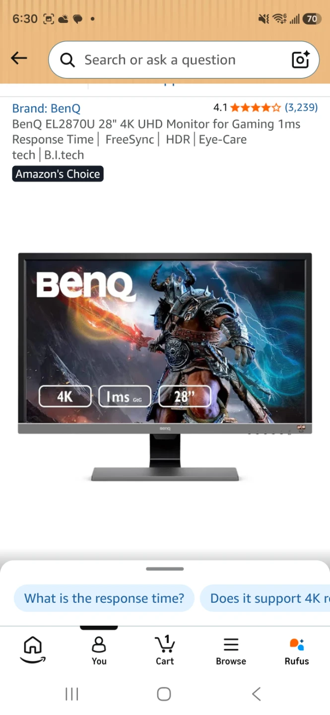 BenQ EL2870U 28" 4K UHD Monitor - photo 3