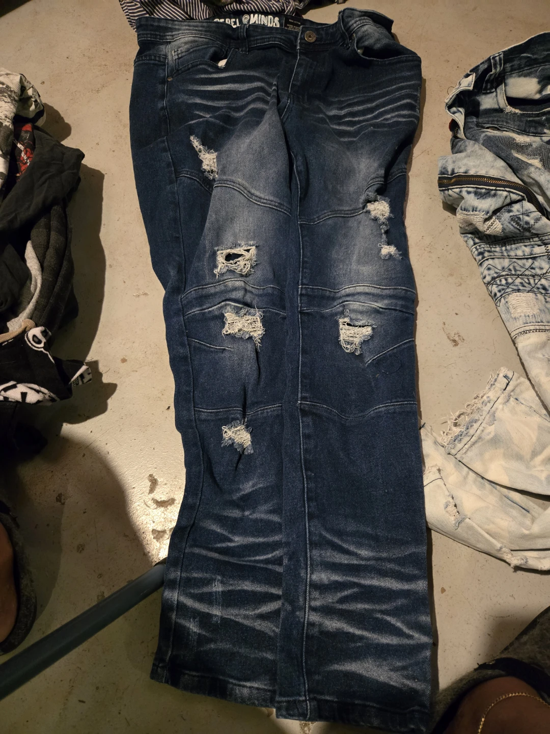 Rebel Minds Distressed Blue Denim Jeans