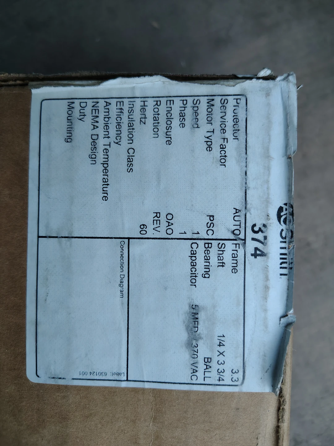 374 Auto Frame Motor
