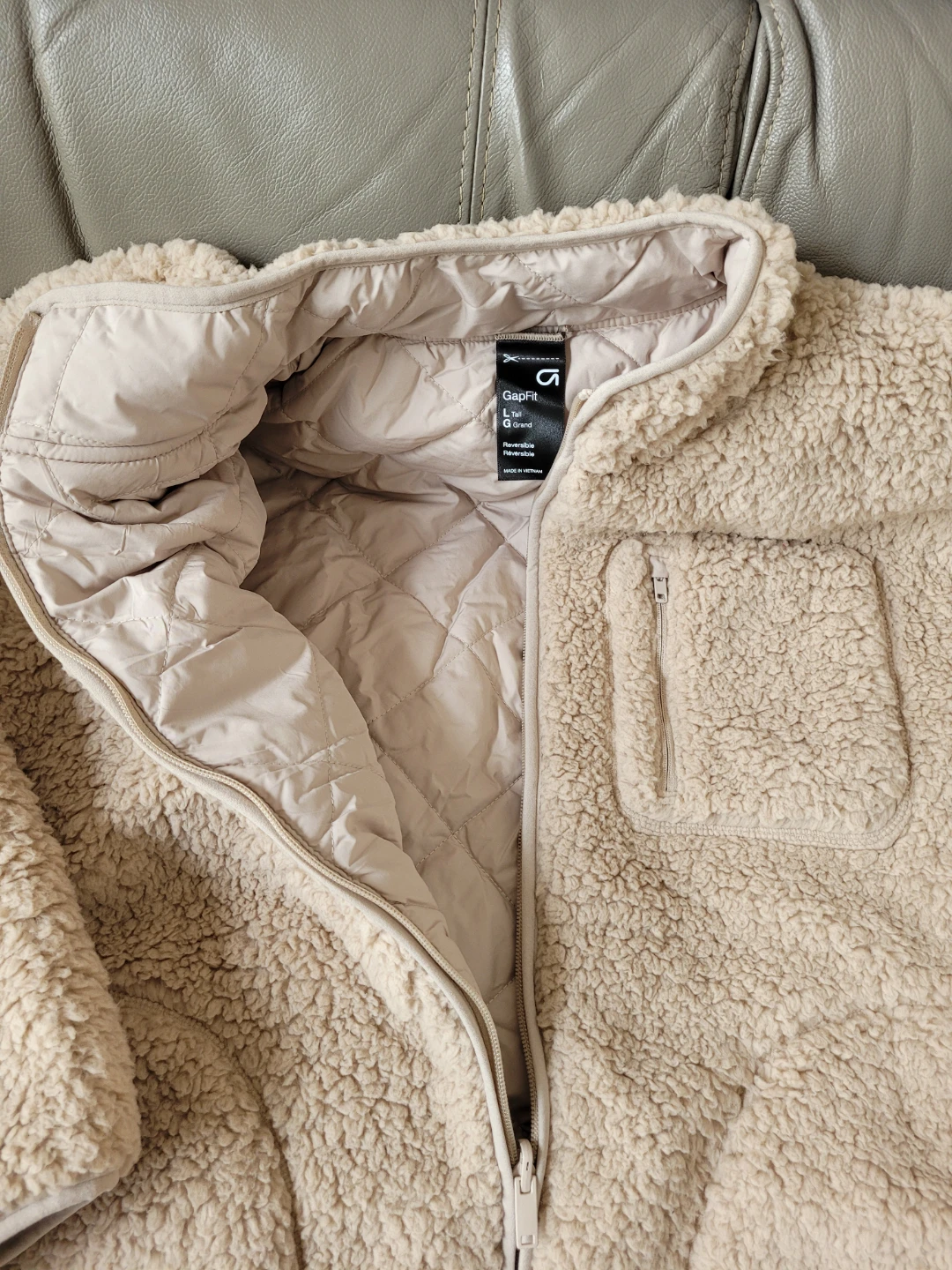 GapFit Reversible Sherpa Jacket  - Large Tall - photo 2