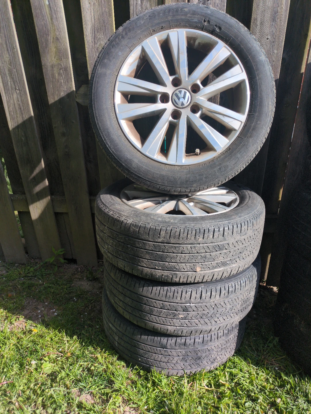 Set of 4 Bridgestone Tires with VW Alloy Wheels