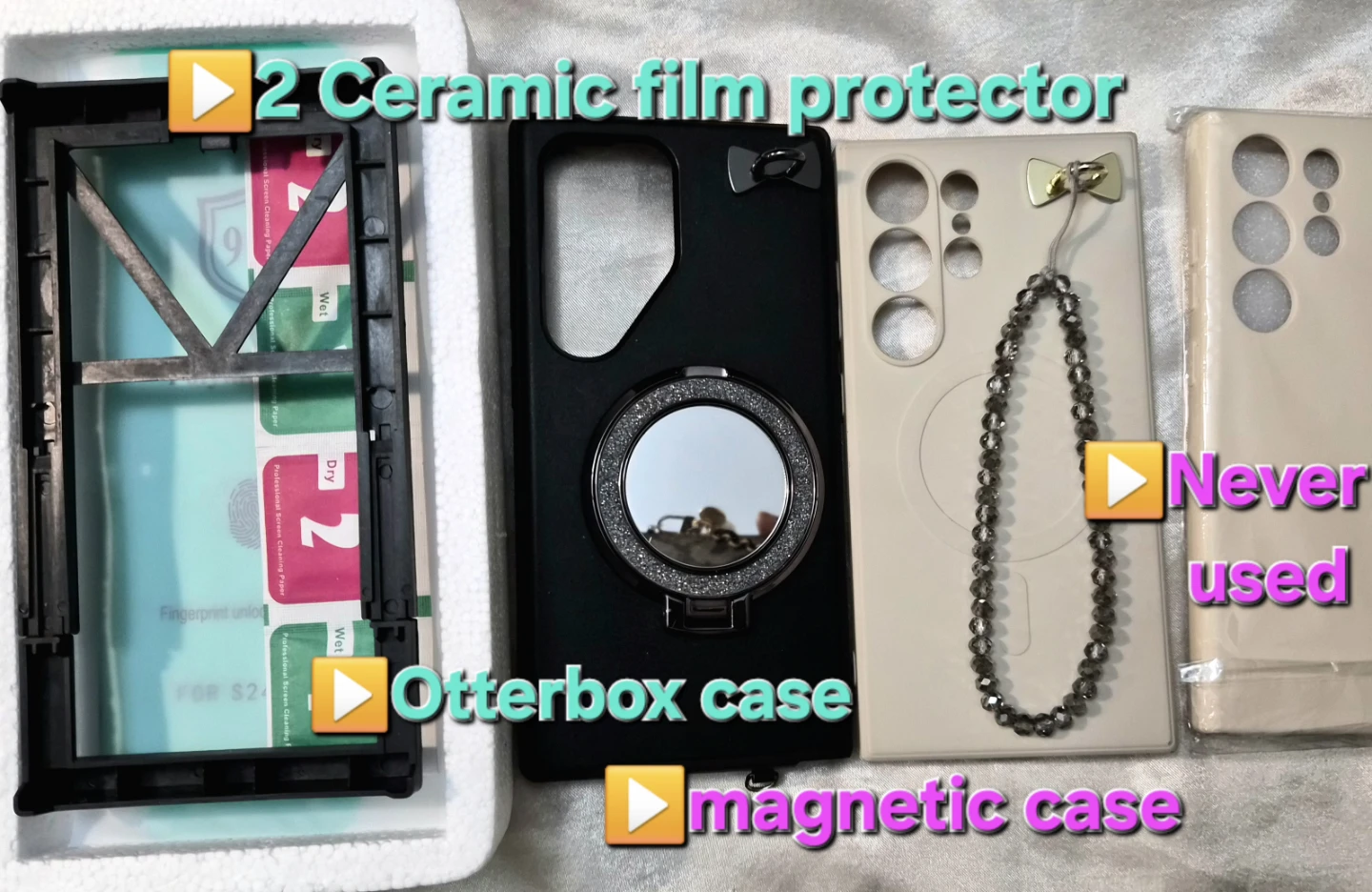 Samsung Galaxy S24 Ultra-3 Cases & No Smudge Screen Protector