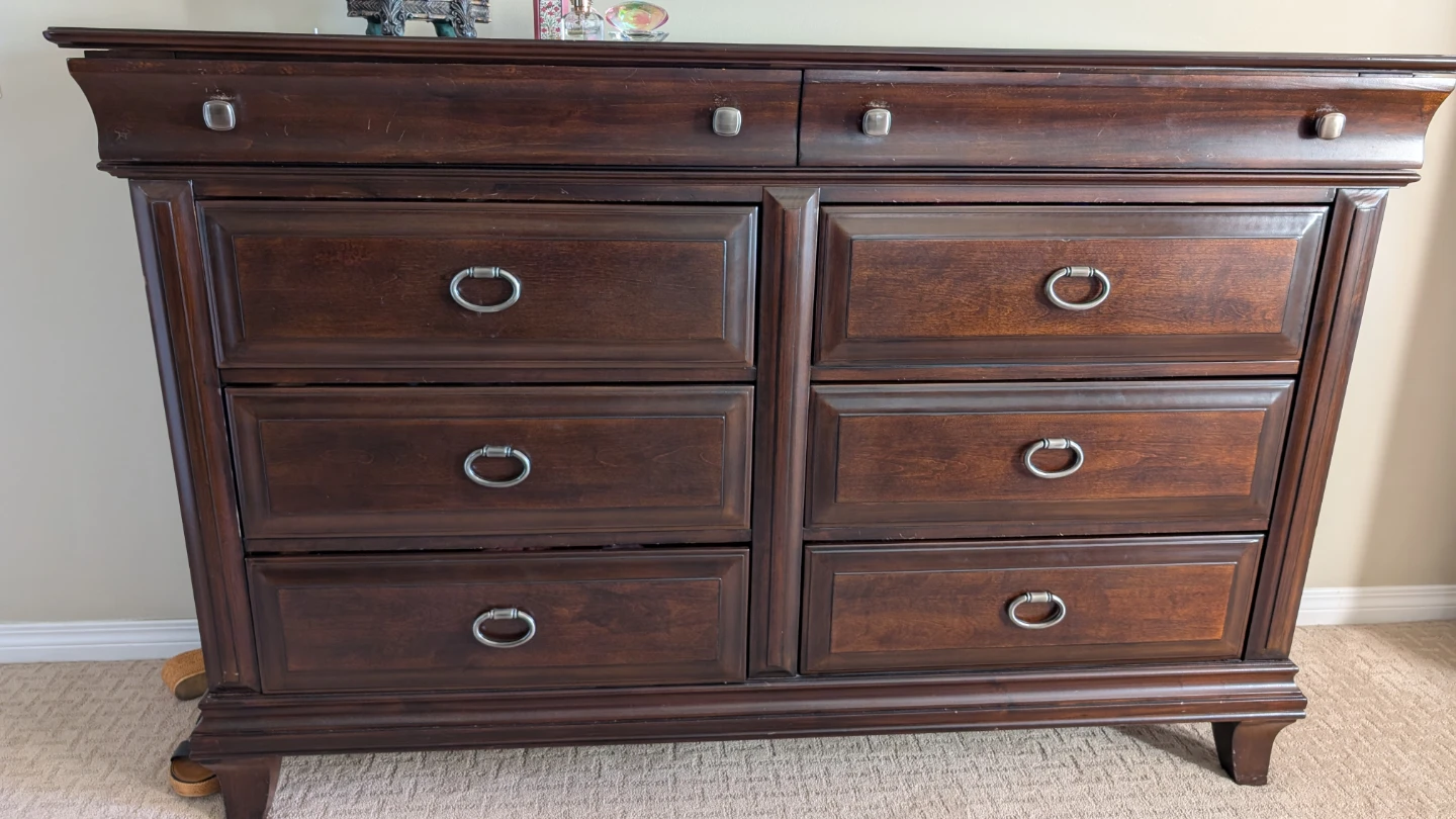 Dark Wood Dresser and Nightstand Set - photo 2
