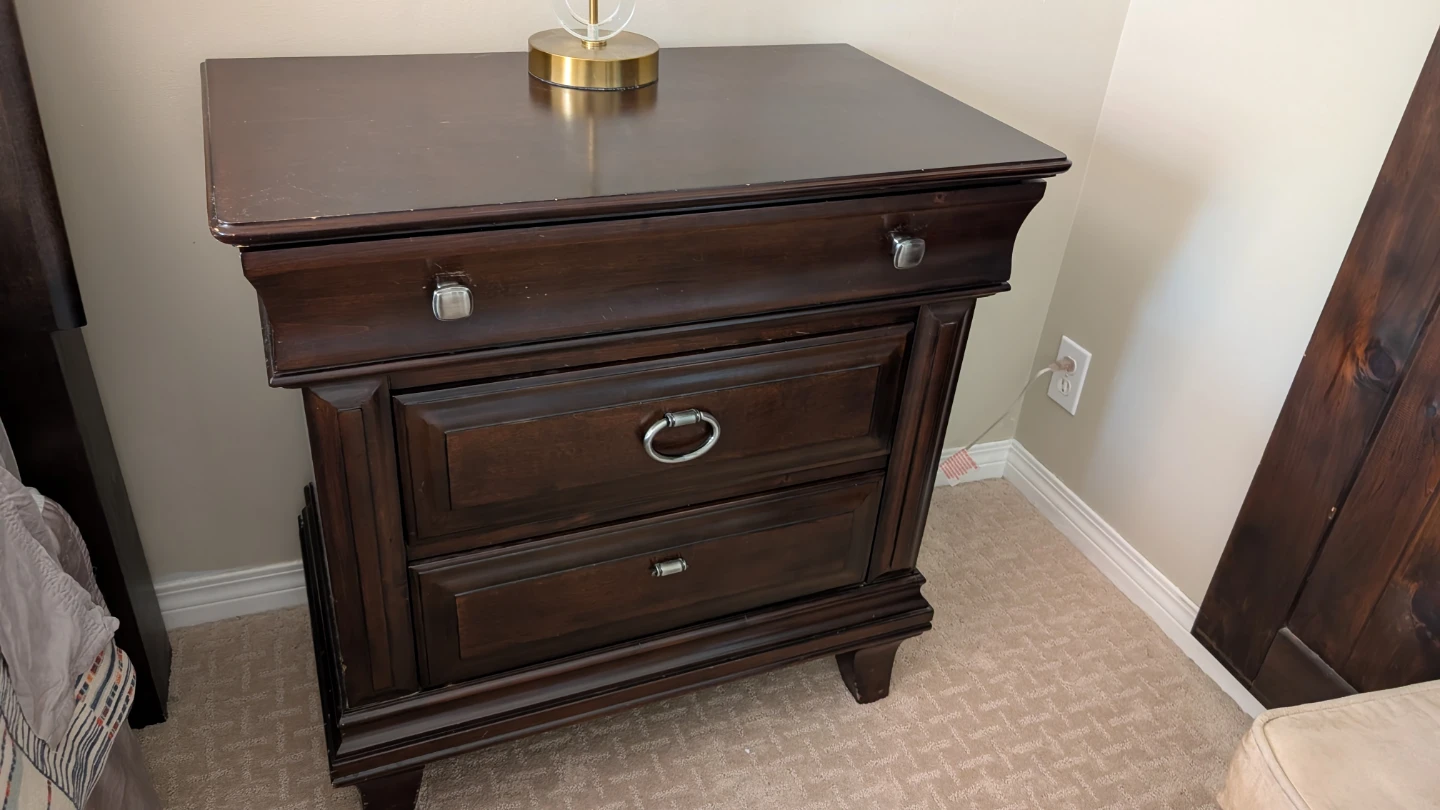 Dark Wood Dresser and Nightstand Set - photo 4