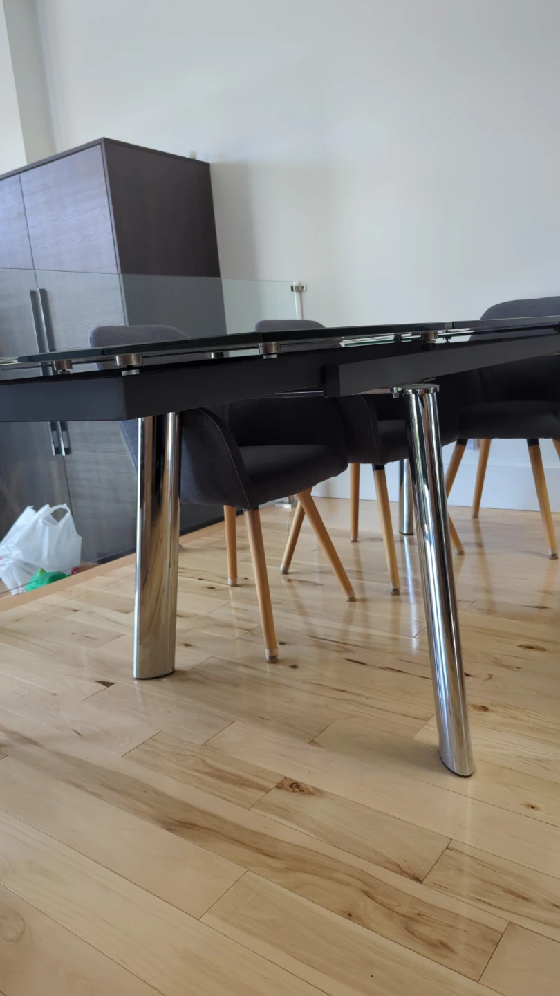 Glass Top Dining Table with Metal Legs - photo 3