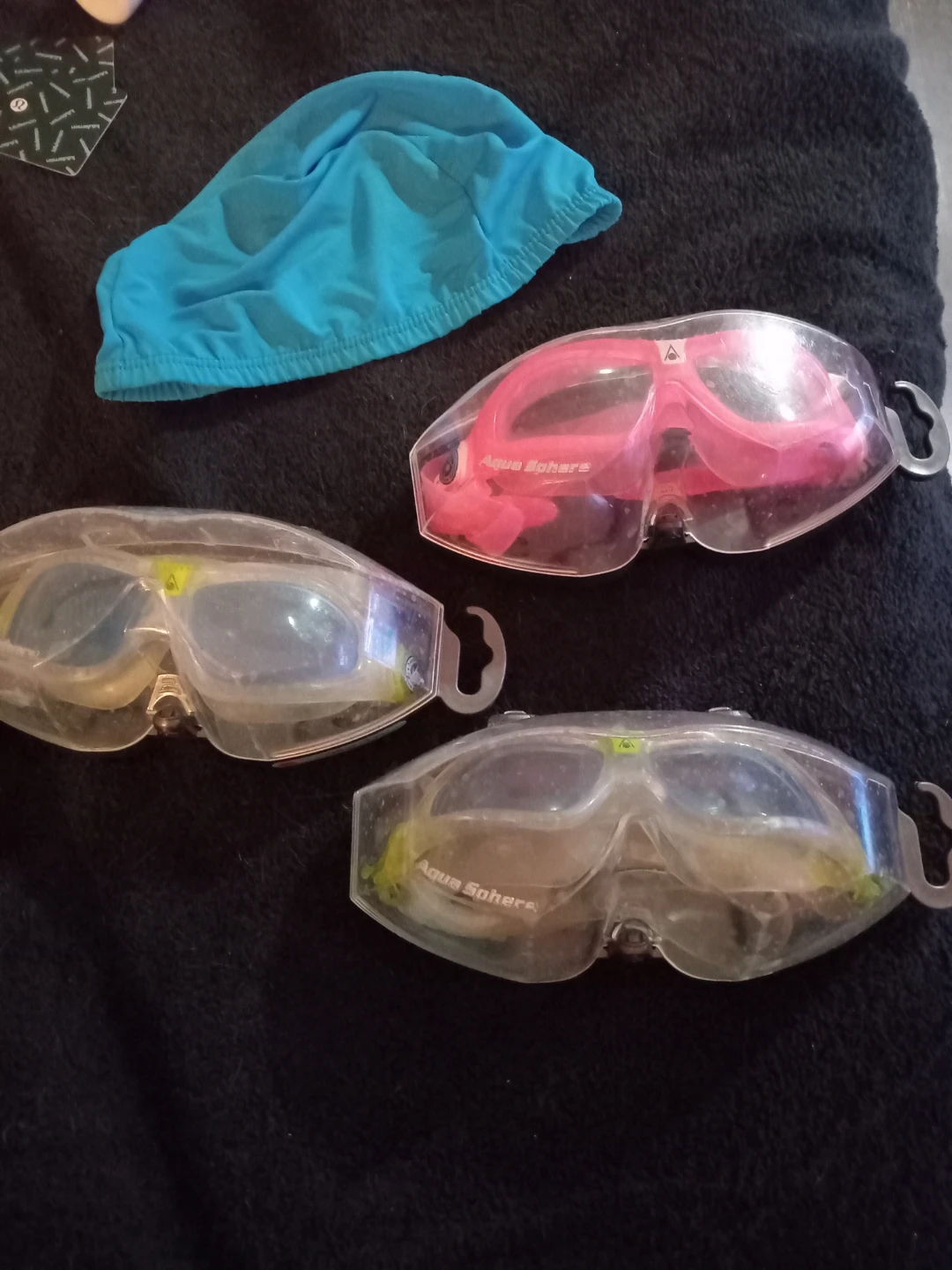 Aqua Sphere Goggles and Swim Cap Bundle
