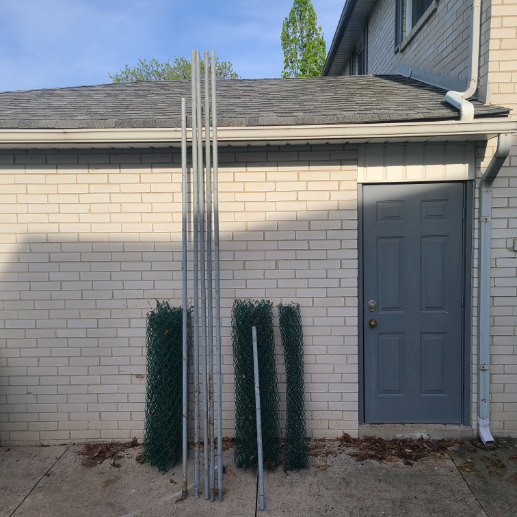 Chain Link Fence Posts and Wire Sections