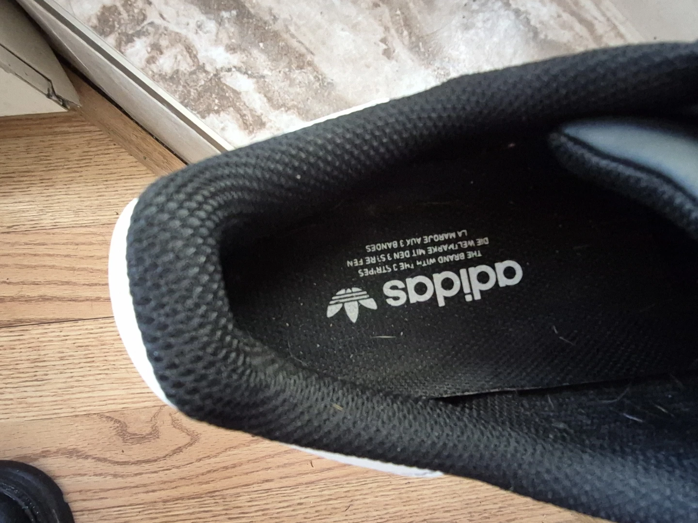 Adidas Superstar "SUPERSTAR" Black/White Men's Shoes Size 11 - photo 2