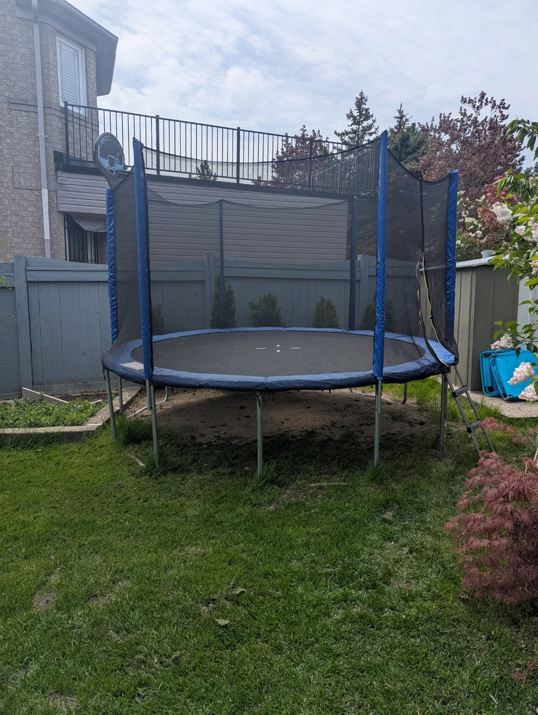 Trampoline with Safety Net and Basketball Hoop - photo 2
