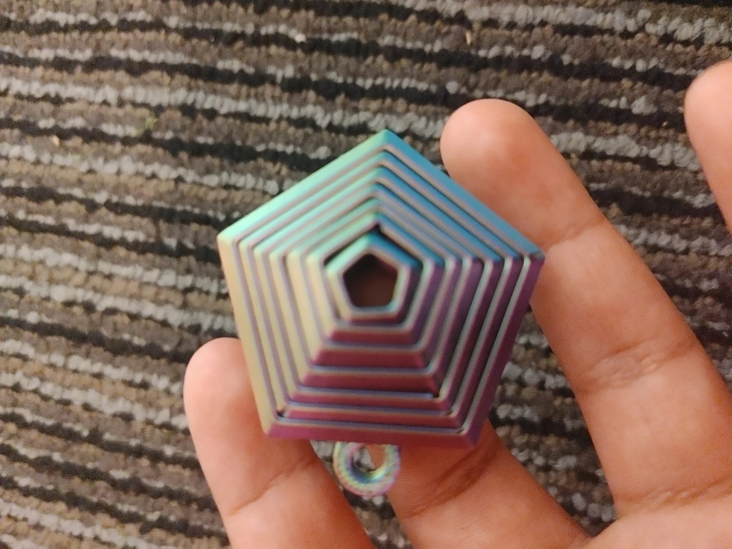 Hexagon pentagon Keychain