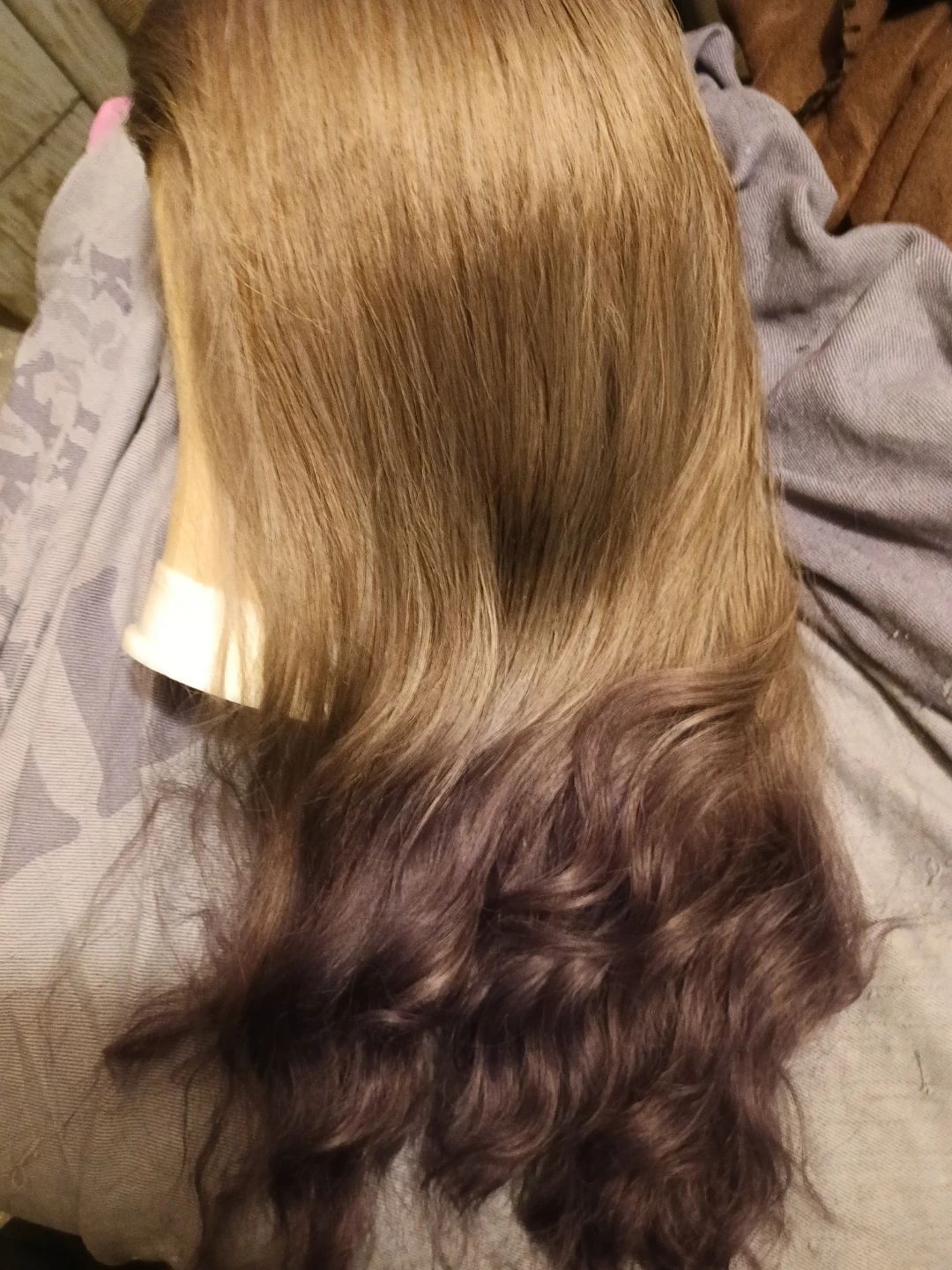 Ombre Silver Brown and Purple Wavy Wig - photo 2