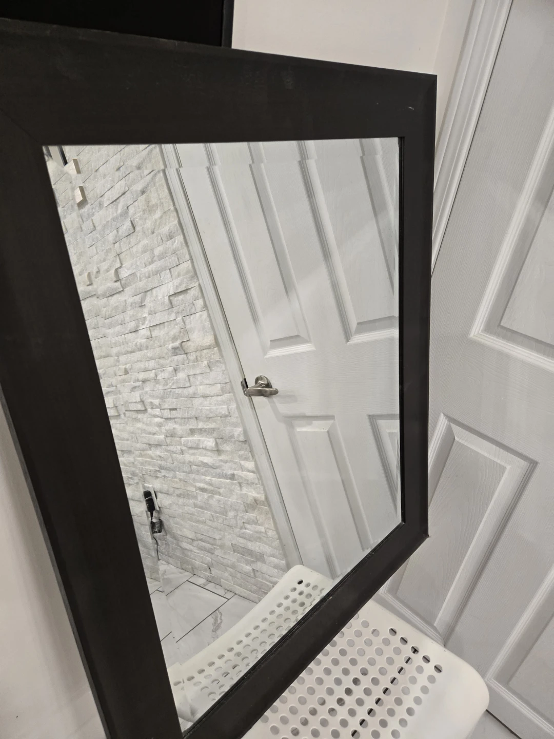 Dark Wood Framed Mirror - photo 2