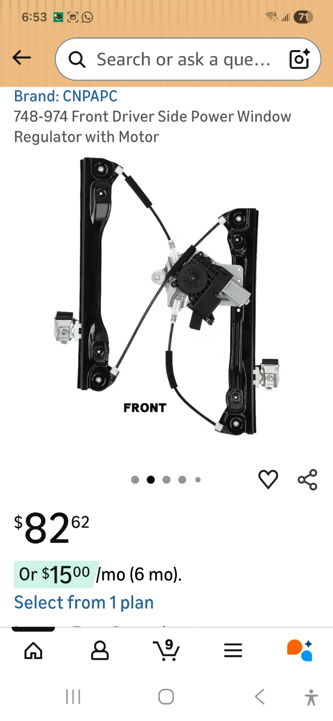 CNPAPC 748-974 Front Driver Side Power Window Regulator - photo 4