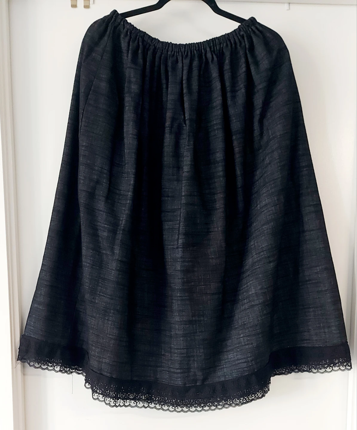 Black Lace Trimmed Skirt