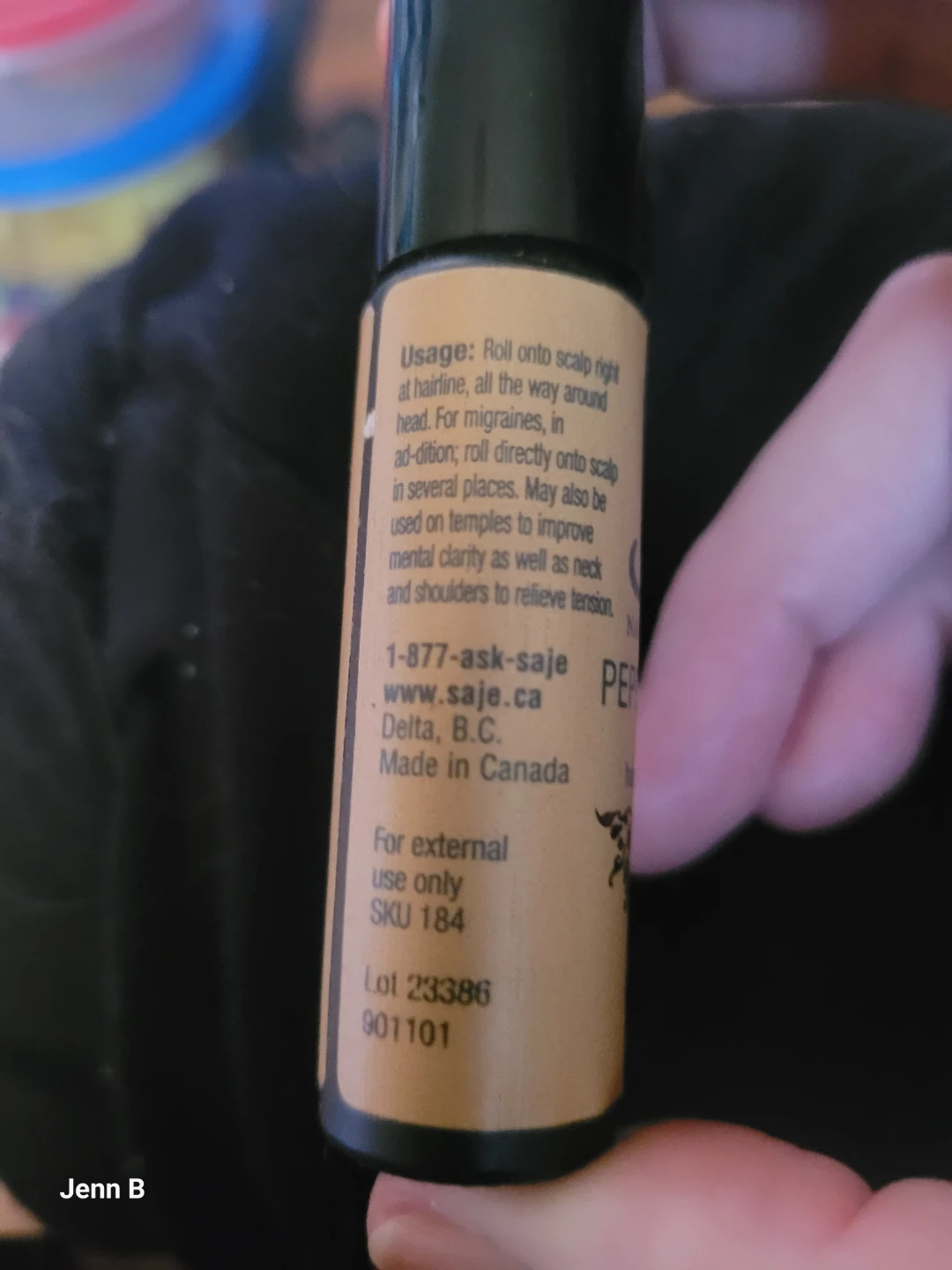 Saje Natural Wellness Peppermint Halo Roll-On for Headaches - photo 2