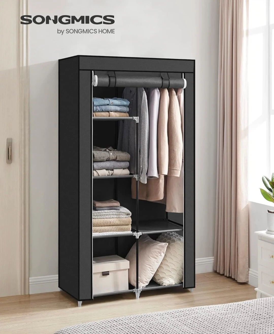 SONGMICS Portable Wardrobe Closet - Black