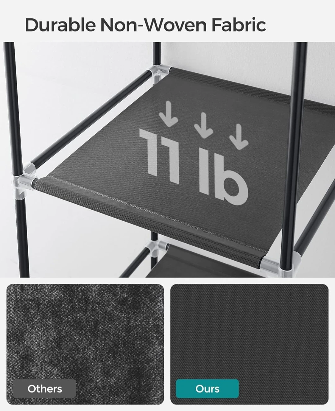SONGMICS Portable Wardrobe Closet - Black - photo 5