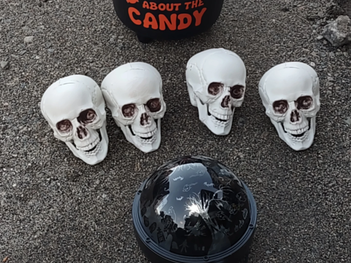 Halloween Skull Projector with Candy Pail