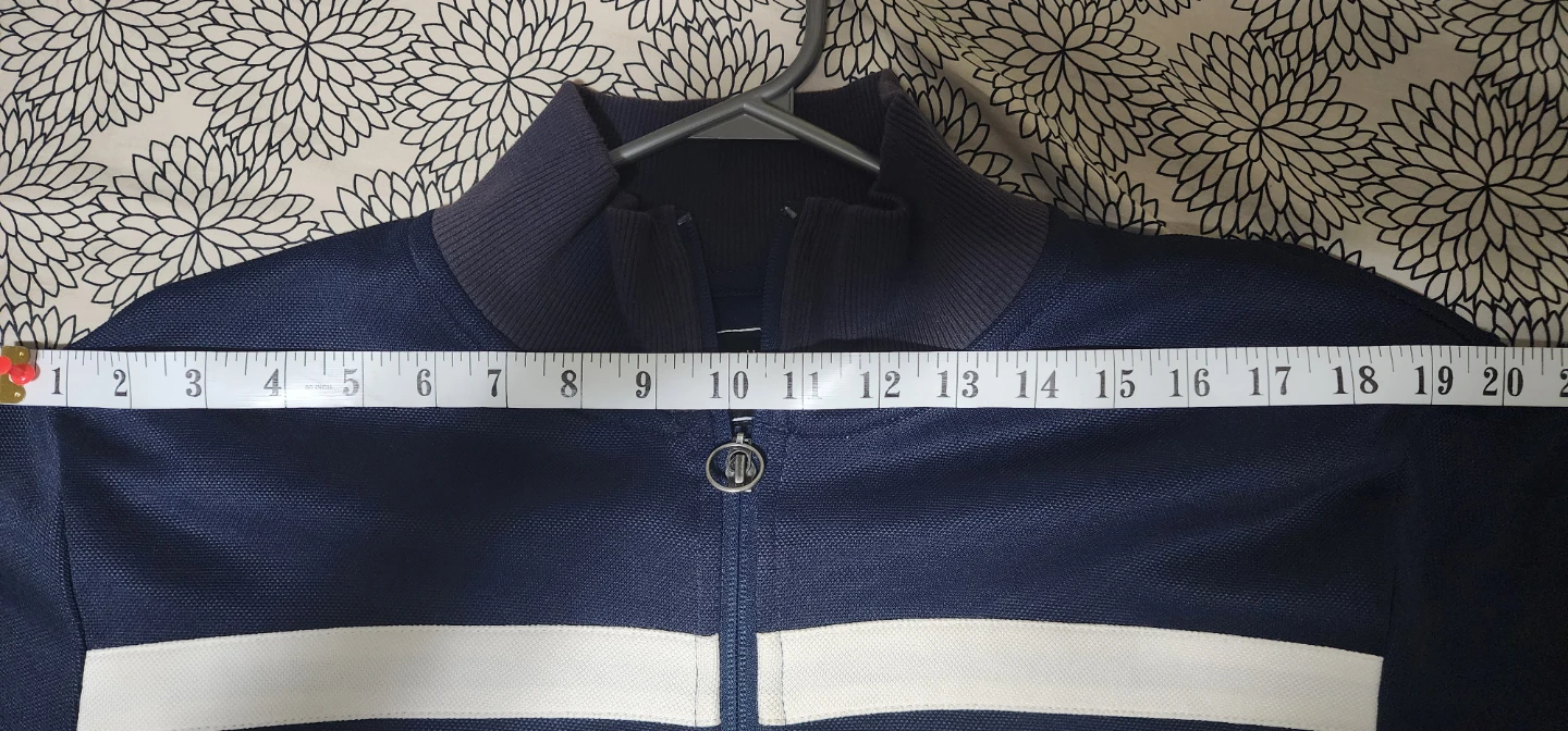 Navy Blue Track Jacket with White Stripes - photo 3