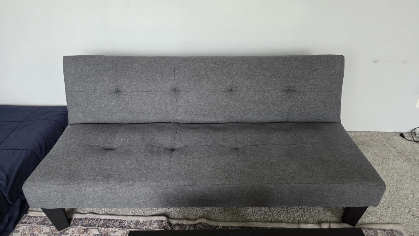Gray Tufted Loveseat Sofa