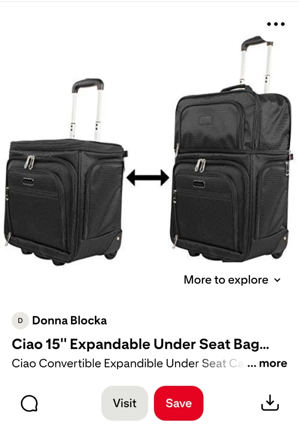 Ciao 15" Expandable Under Seat Carry-On Luggage