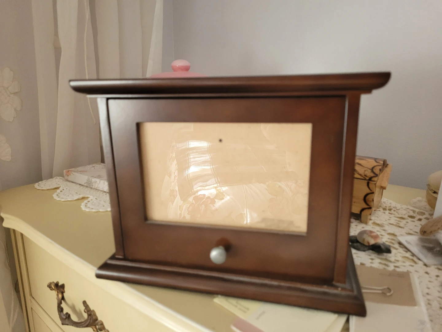 Cherrywood Photo Album Box with Drawer