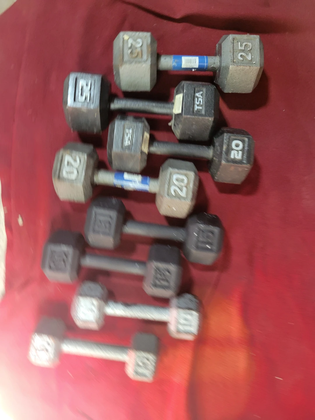 SETS OF 25s. 20s. 15s. 10s. HEXHEAD DUMBBELLS - photo 2