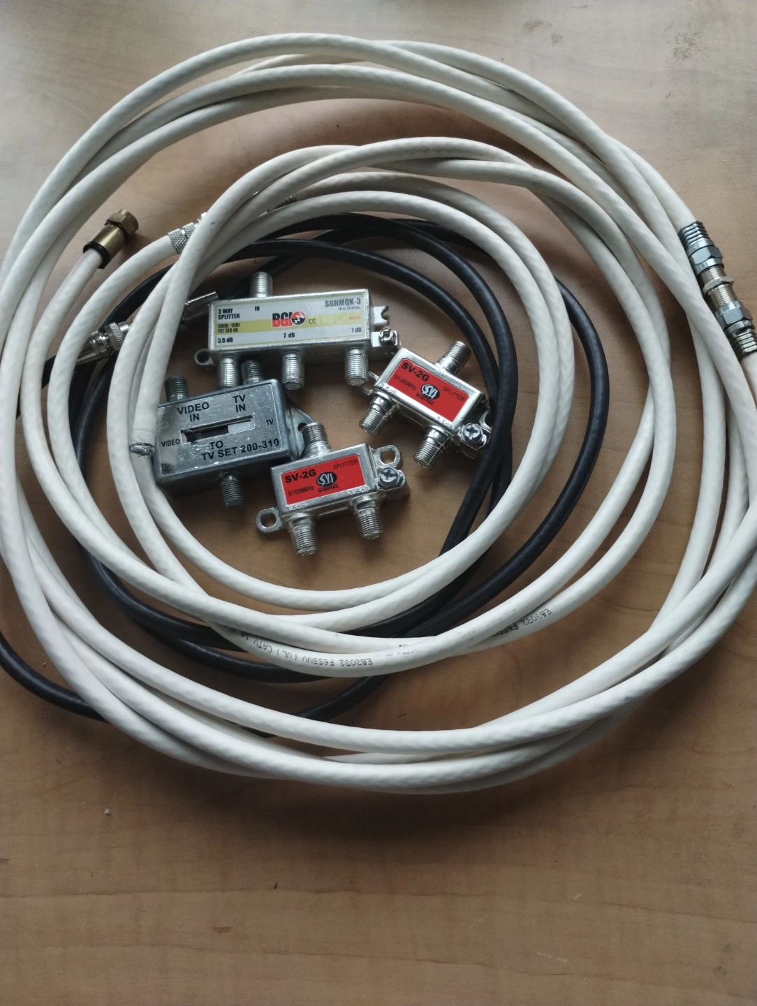 TV Coaxial Cable Splitters and Cables