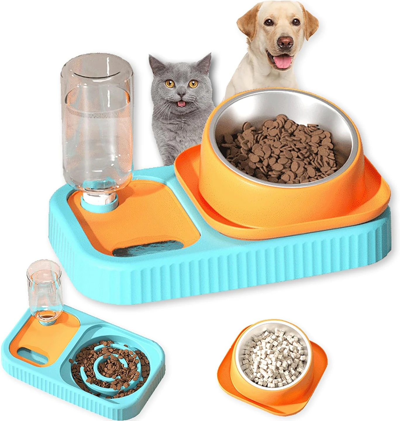 2-in-1 Pet Feeder with Water Dispenser