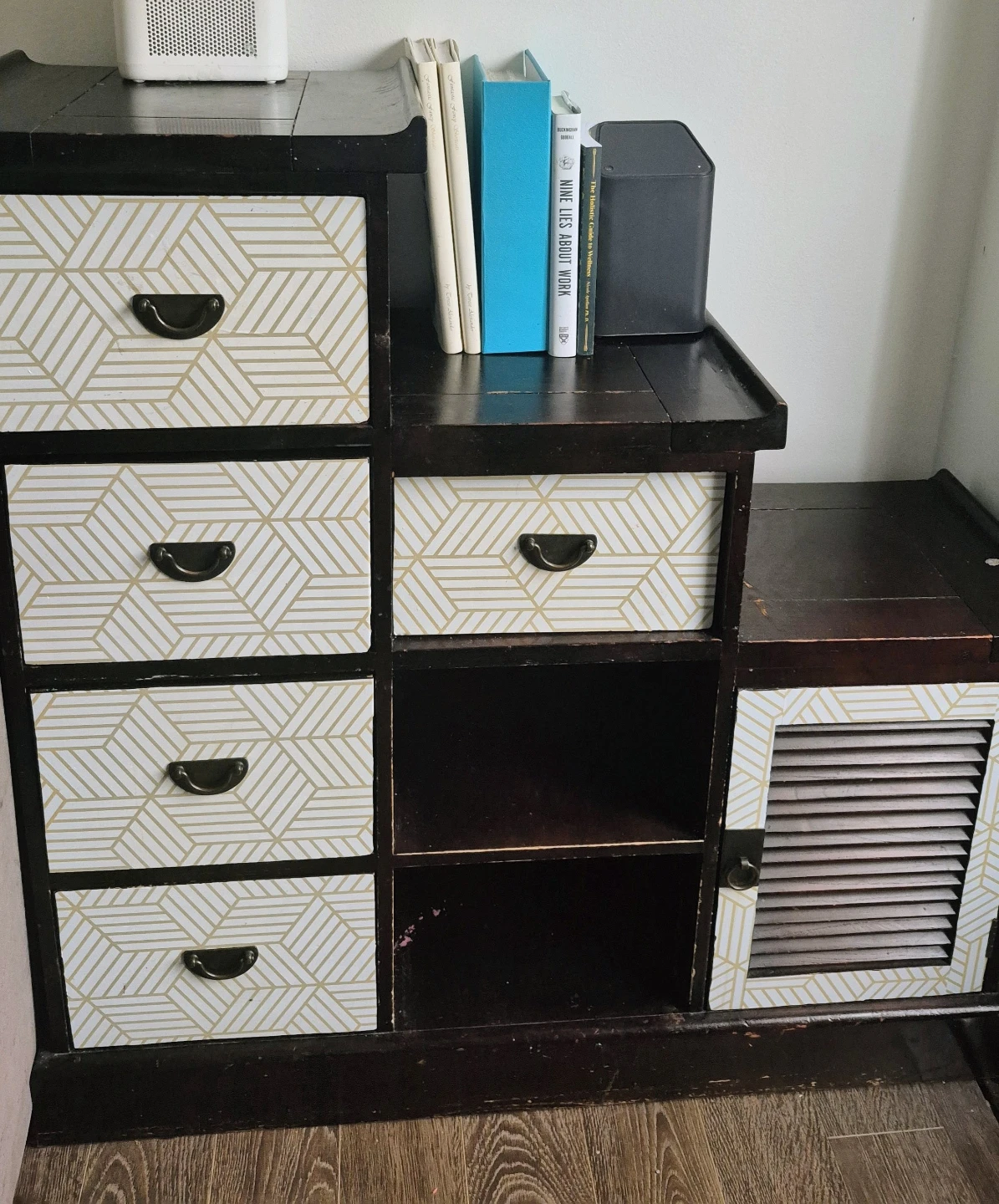 Wooden Storage Unit with 5 Drawers 2 shelves and 1 Cabinet - photo 2