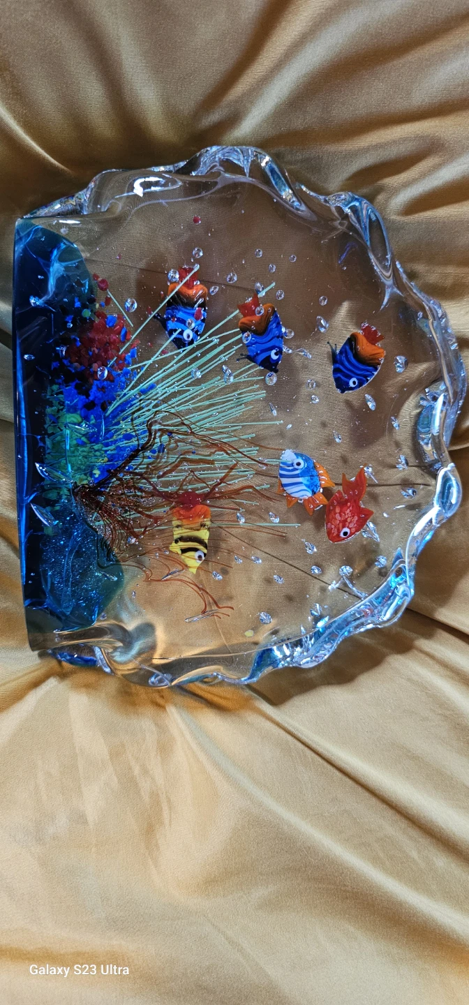 Glass Aquarium Sculpture with Fish - photo 2