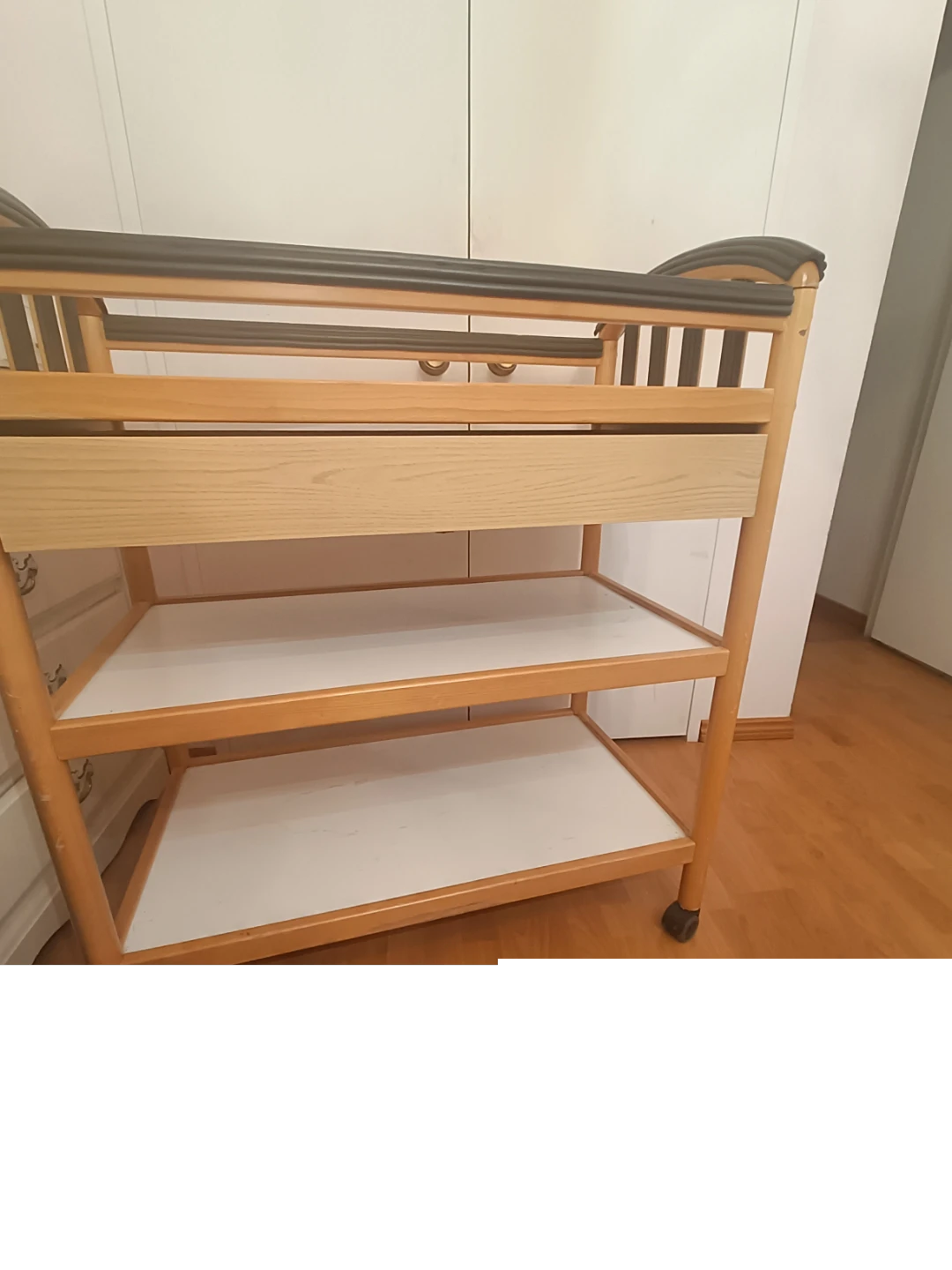 Wooden Changing Table with Shelves