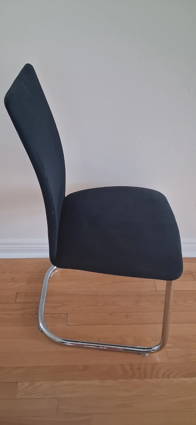 4x Black Dining Chair with Chrome Frame - photo 2