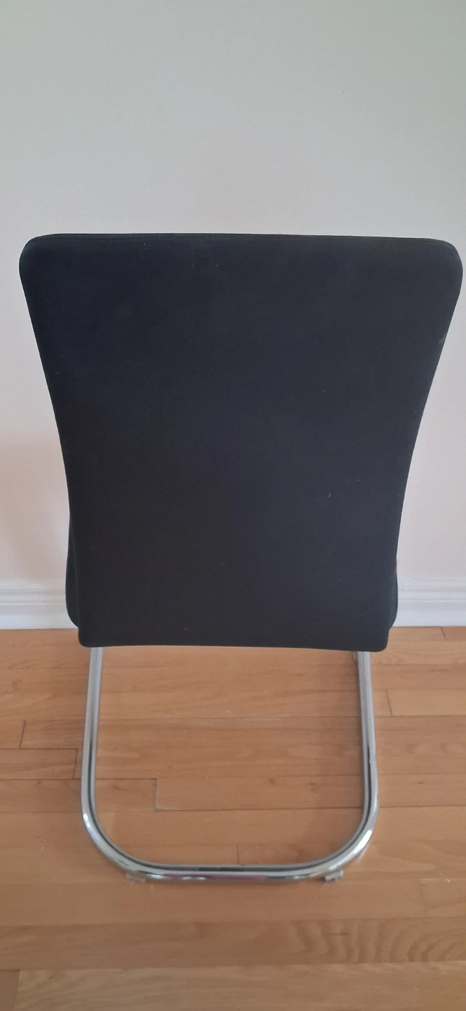 4x Black Dining Chair with Chrome Frame - photo 3