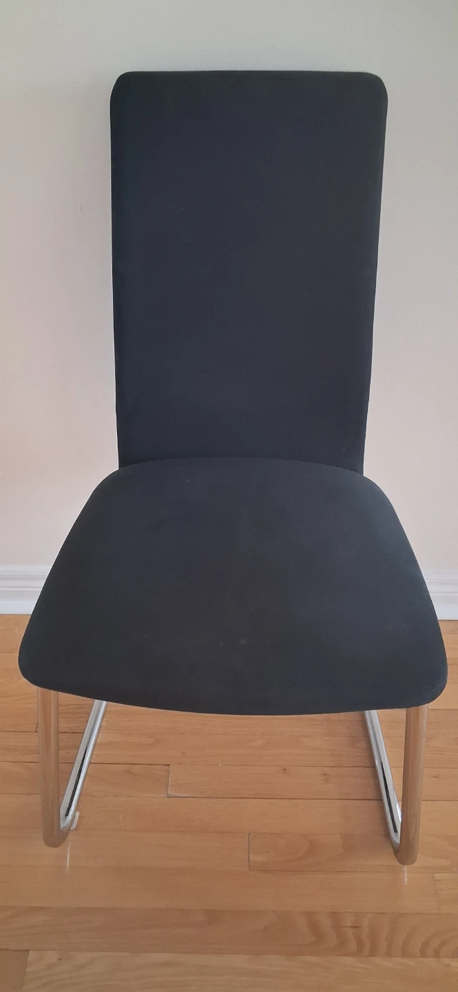 4x Black Dining Chair with Chrome Frame - photo 4