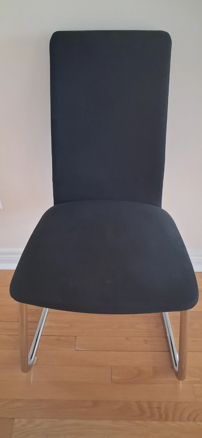 4x Black Dining Chair with Chrome Frame - photo 5