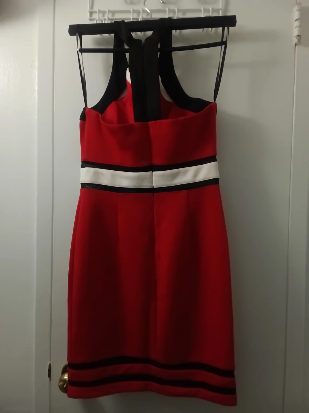 Red and Black Sleeveless Dress