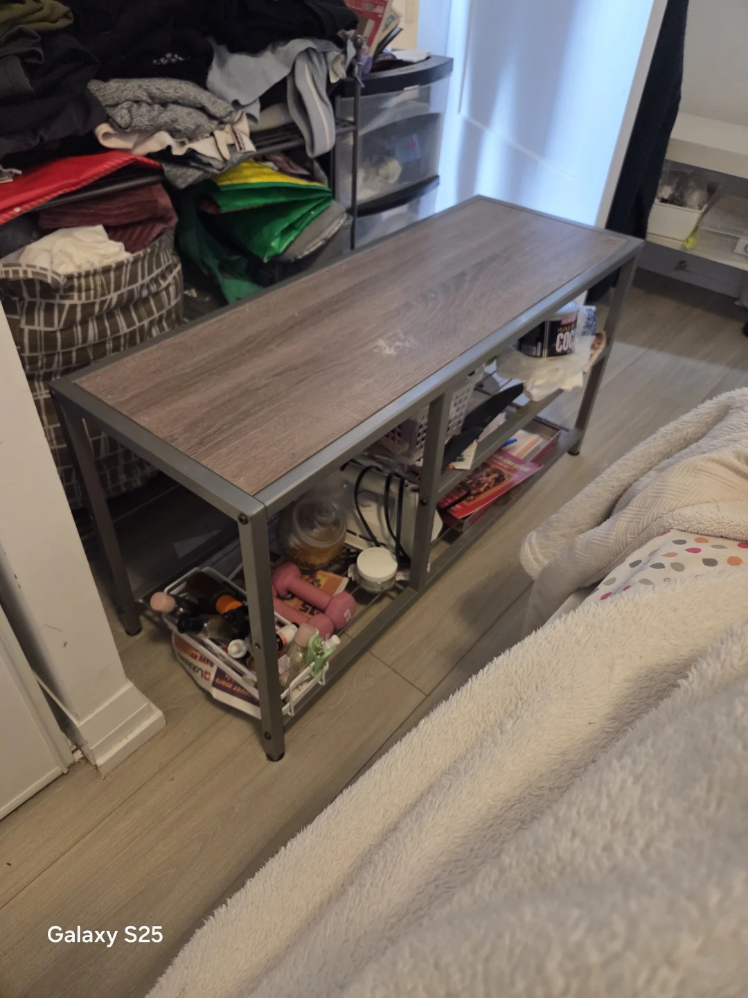 Wooden Top Storage Bench