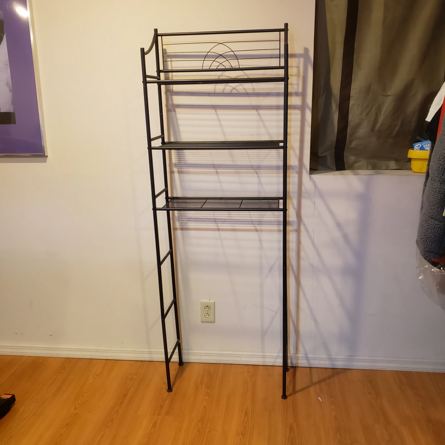 Black Metal Over-The-Toilet Shelf Unit