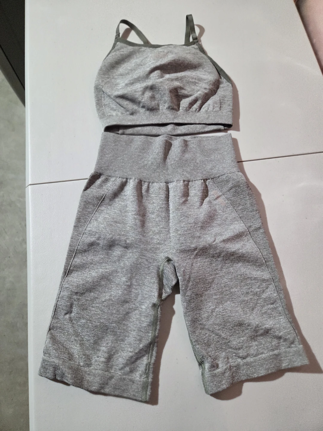 Gymshark Grey Sports Bra and Shorts Set