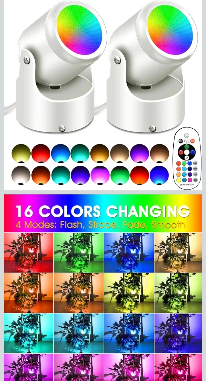 NEW!   LED RGBW White Spot Lights (2 Pack) 12W - photo 5