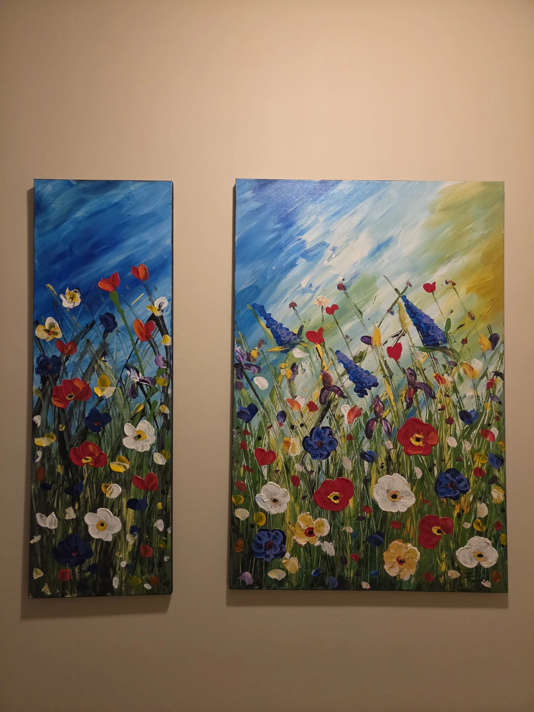 Set of Two Floral Paintings